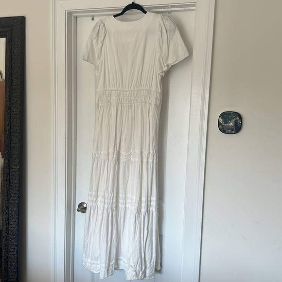 Anthropologie White Somerset Maxi Short Sleeved Dress Size M - Picture 5 of 8